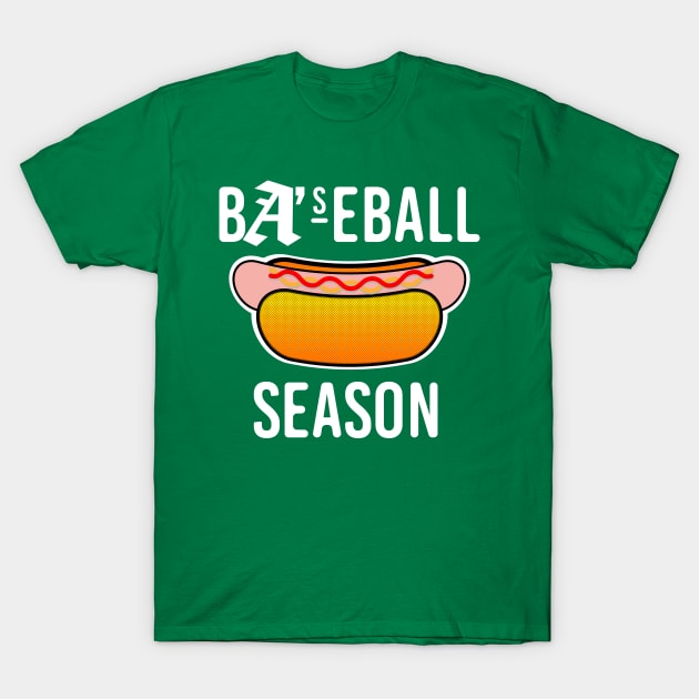 Baseball Season - Hotdog (white) T-Shirt by mikelcal